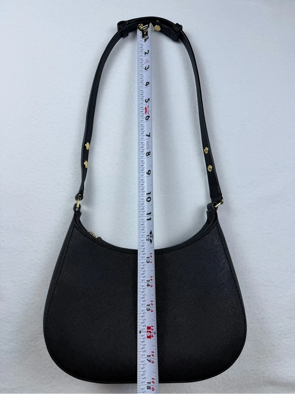 Tory Burch Black Emerson Zip Shoulder Bag Gold Hardware